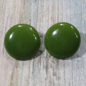 Japan Green Round Clip-on Earrings